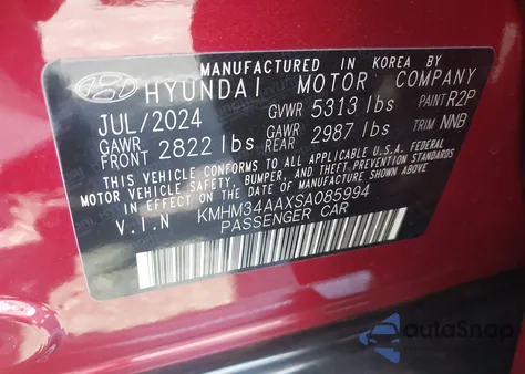 2025 Hyundai Ioniq 6 Sel from USA, damaged, VIN KMHM34AAXSA085994